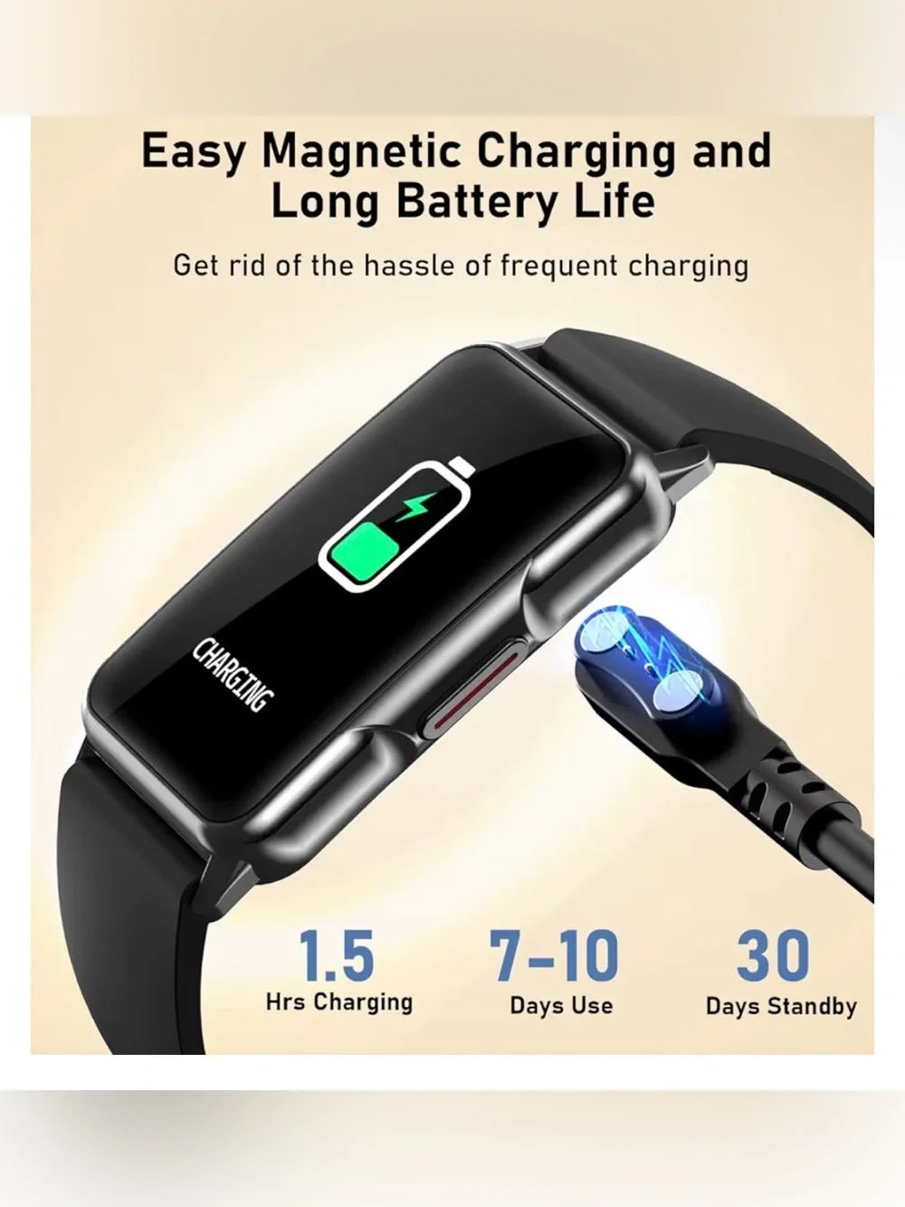 Mindrose Black Fitness Smartwatch with Silicone Band